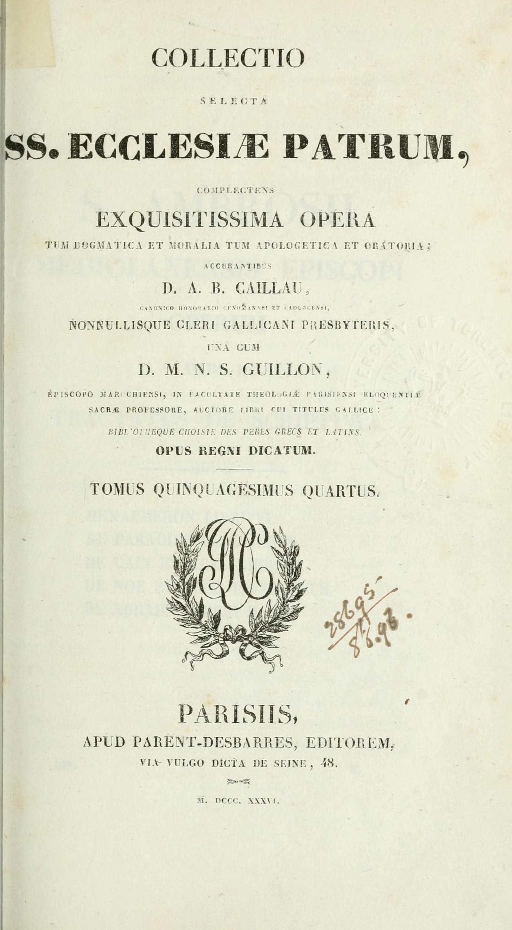 Sancti Ambrosii Omnia Quae Extant Opera, Vol. I