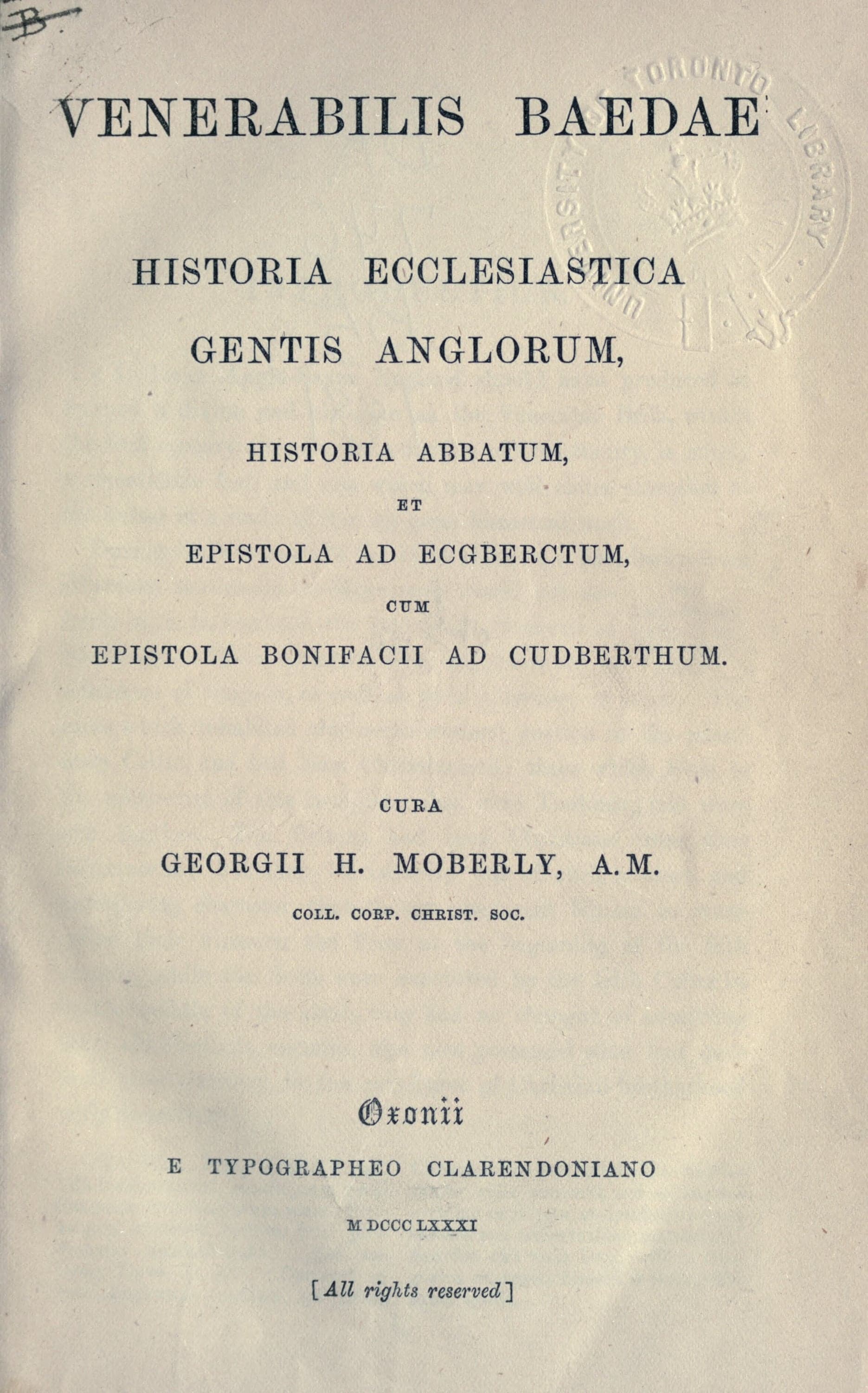 Historia Ecclesiastica Gentis Anglorum