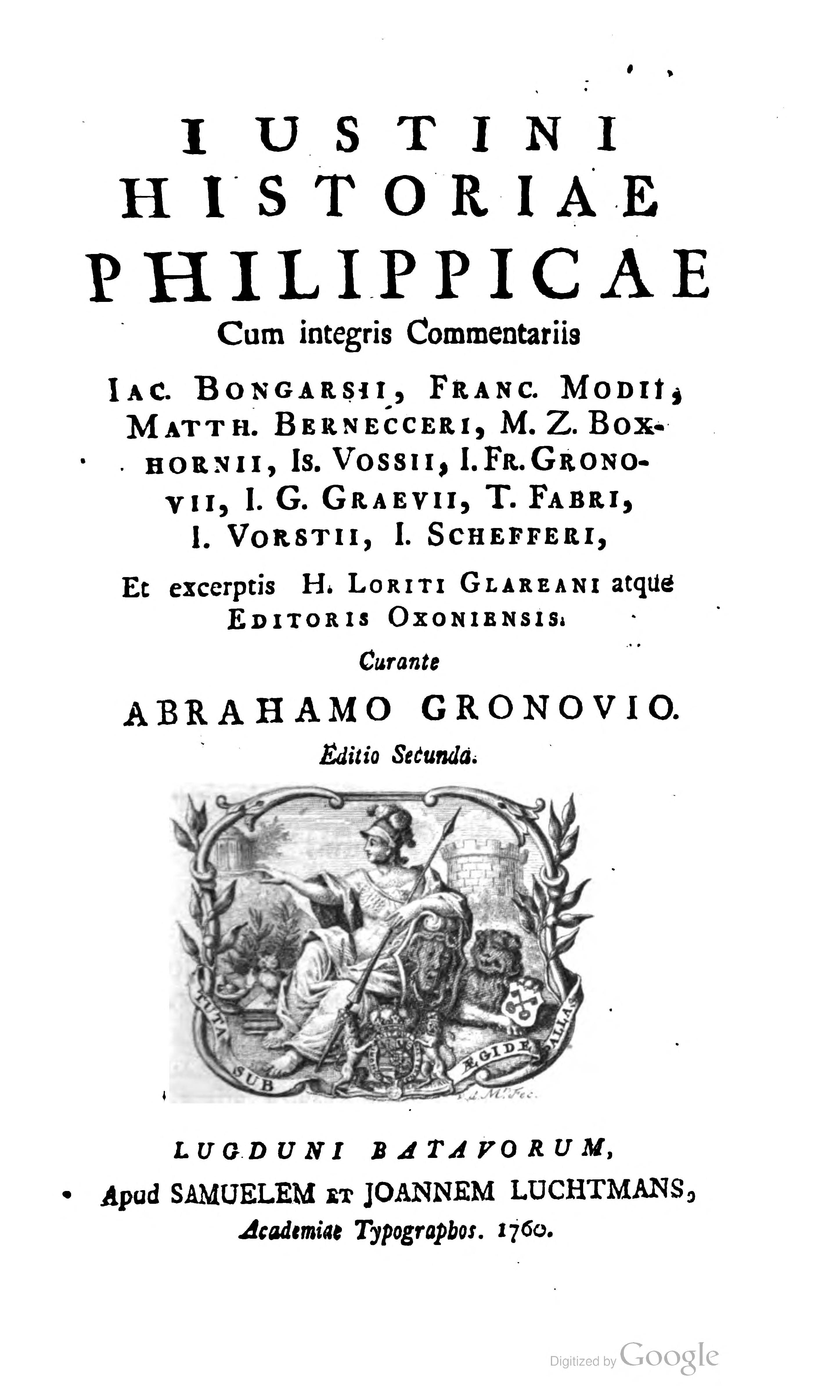 Historiae Philippicae (Gronovius 1760)