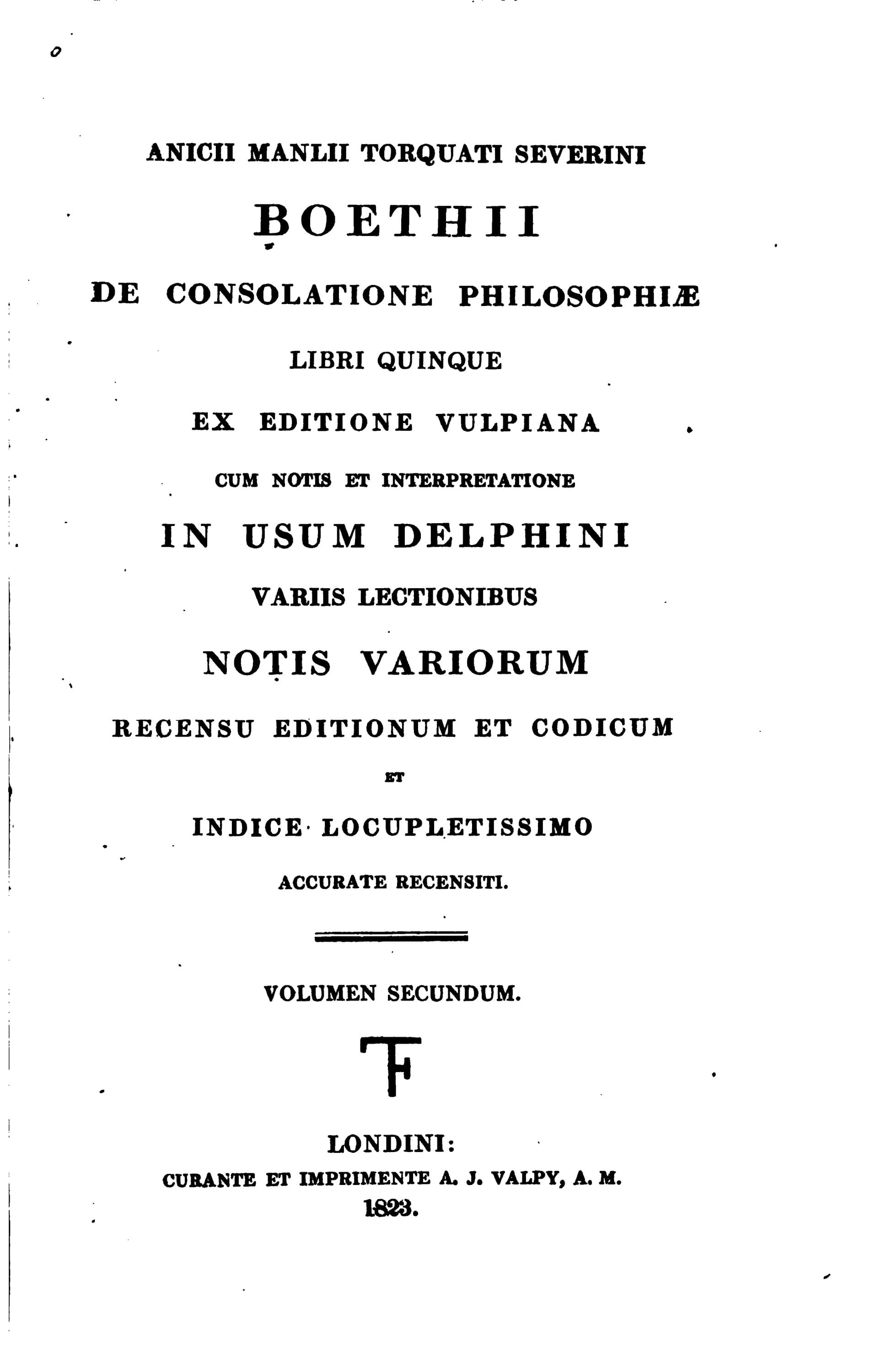 De Consolatione Philosophiae (1823)
