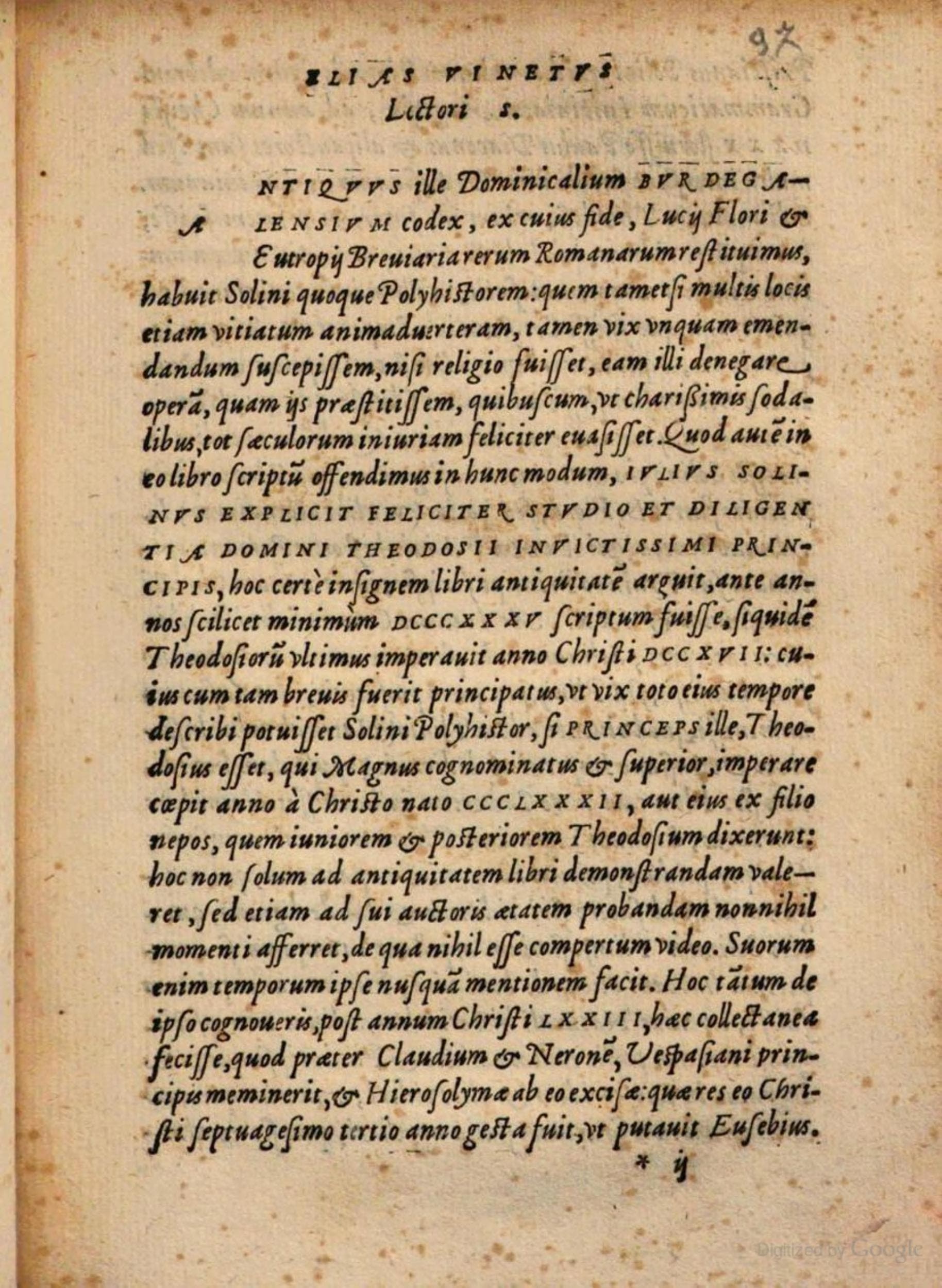 C. Iulii Solini Polyhistor (Vinetus 1554)