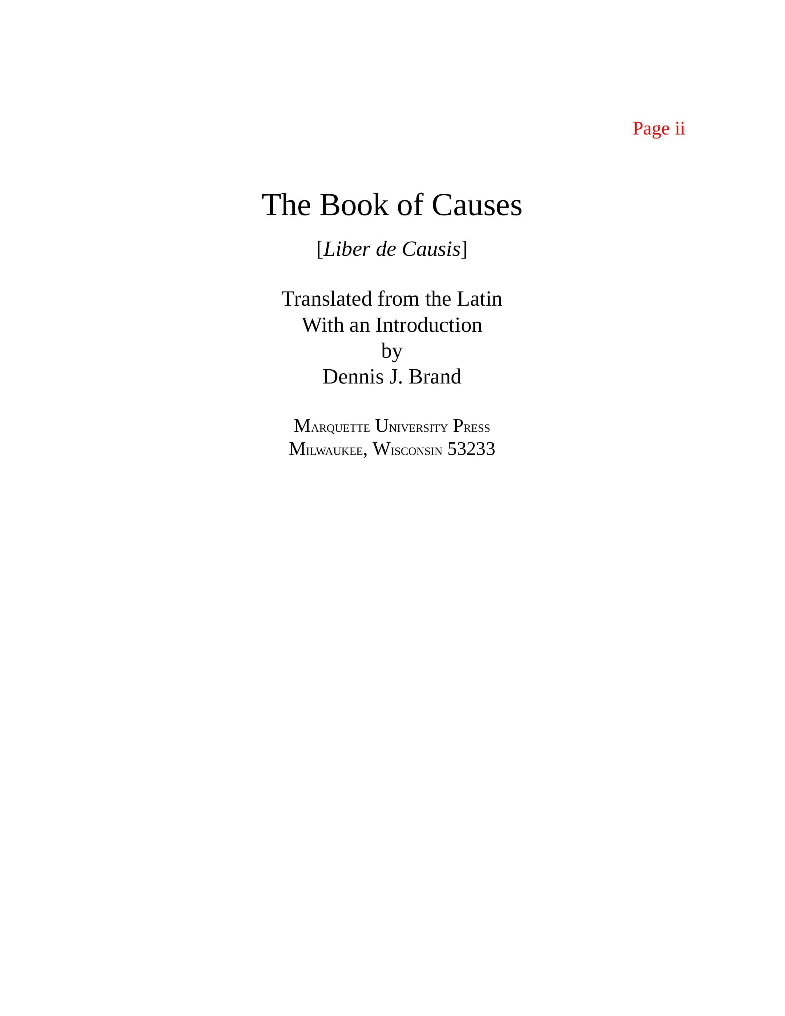Liber de Causis (The Book of Causes)
