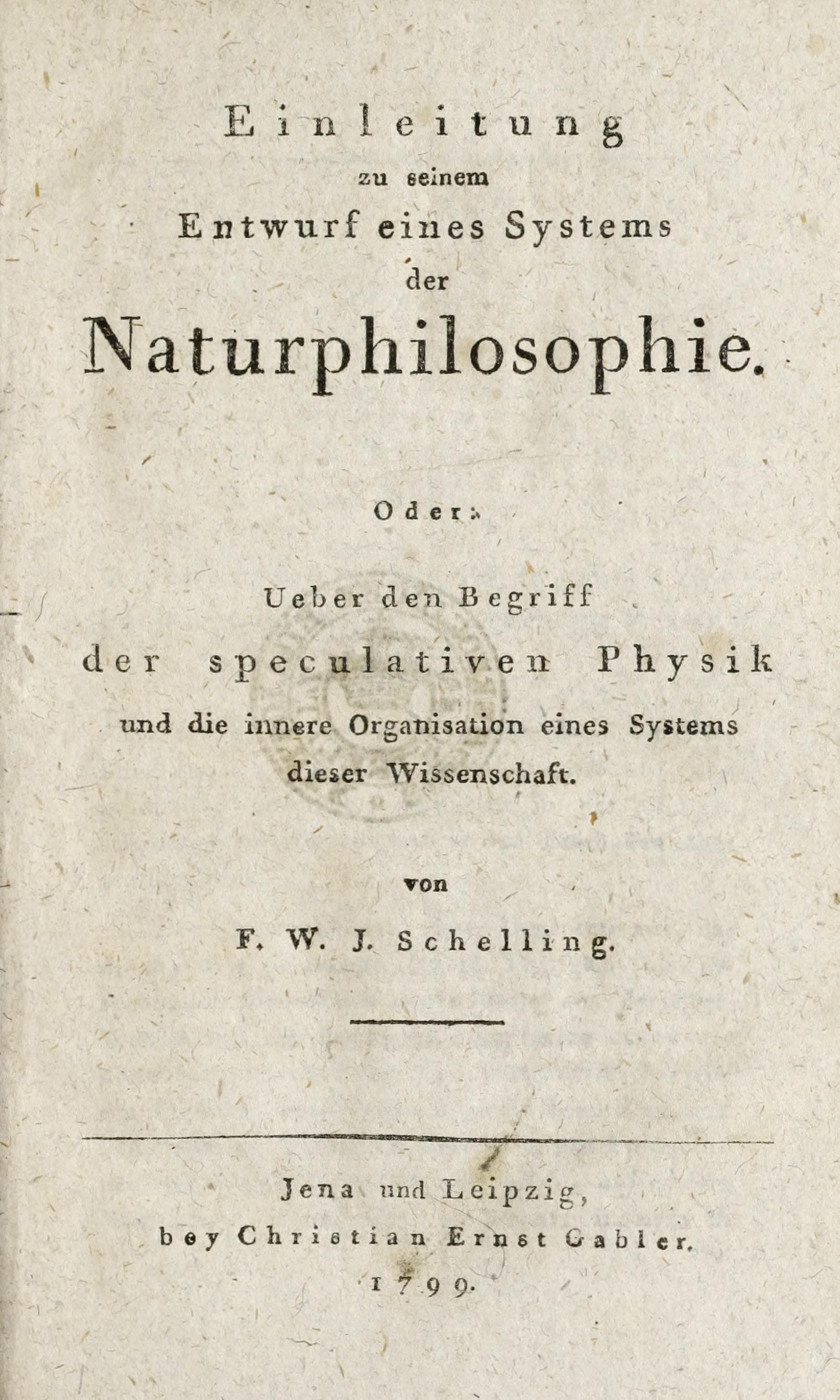 Erster Entwurf eines Systems der Naturphilosophie
