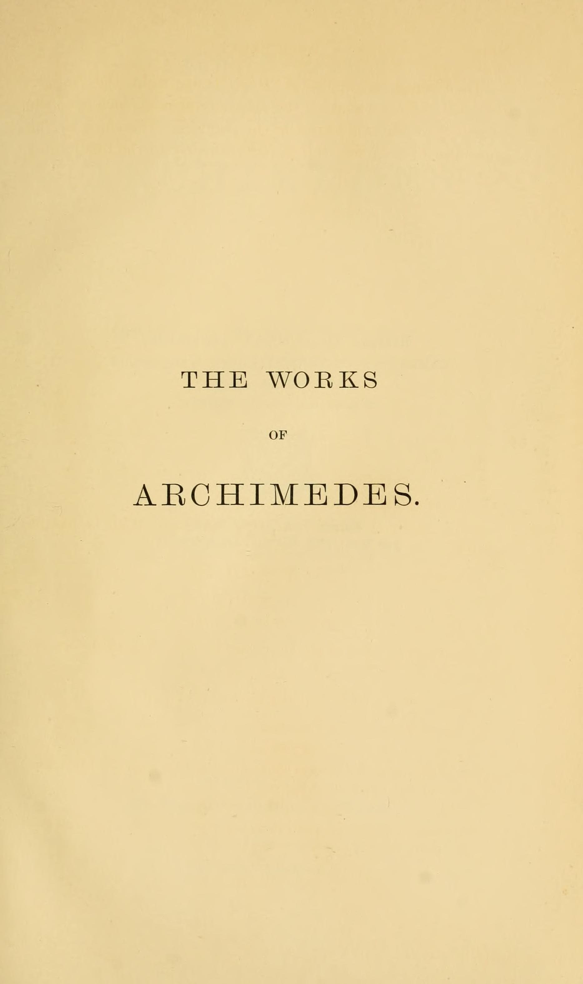 The Works of Archimedes