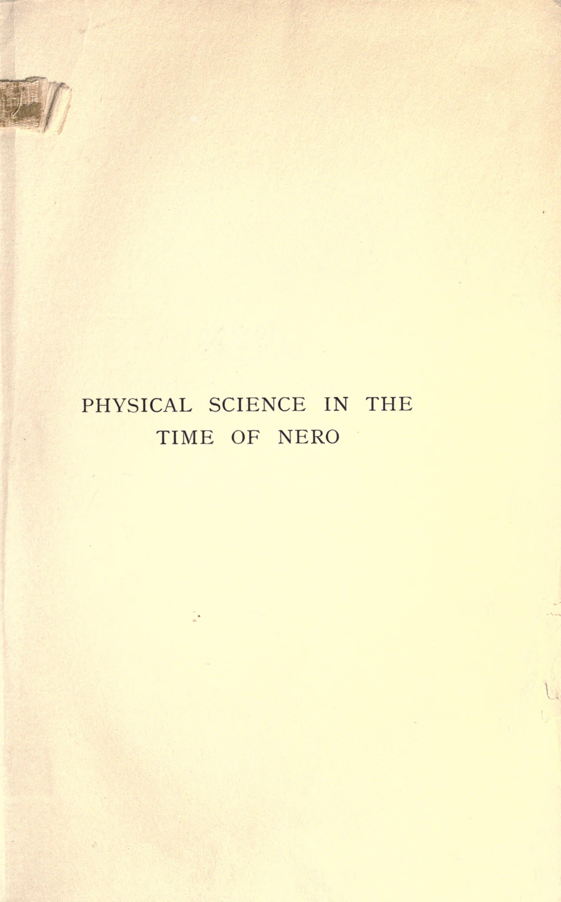 Physical Science in the Time of Nero: Naturales Quaestiones
