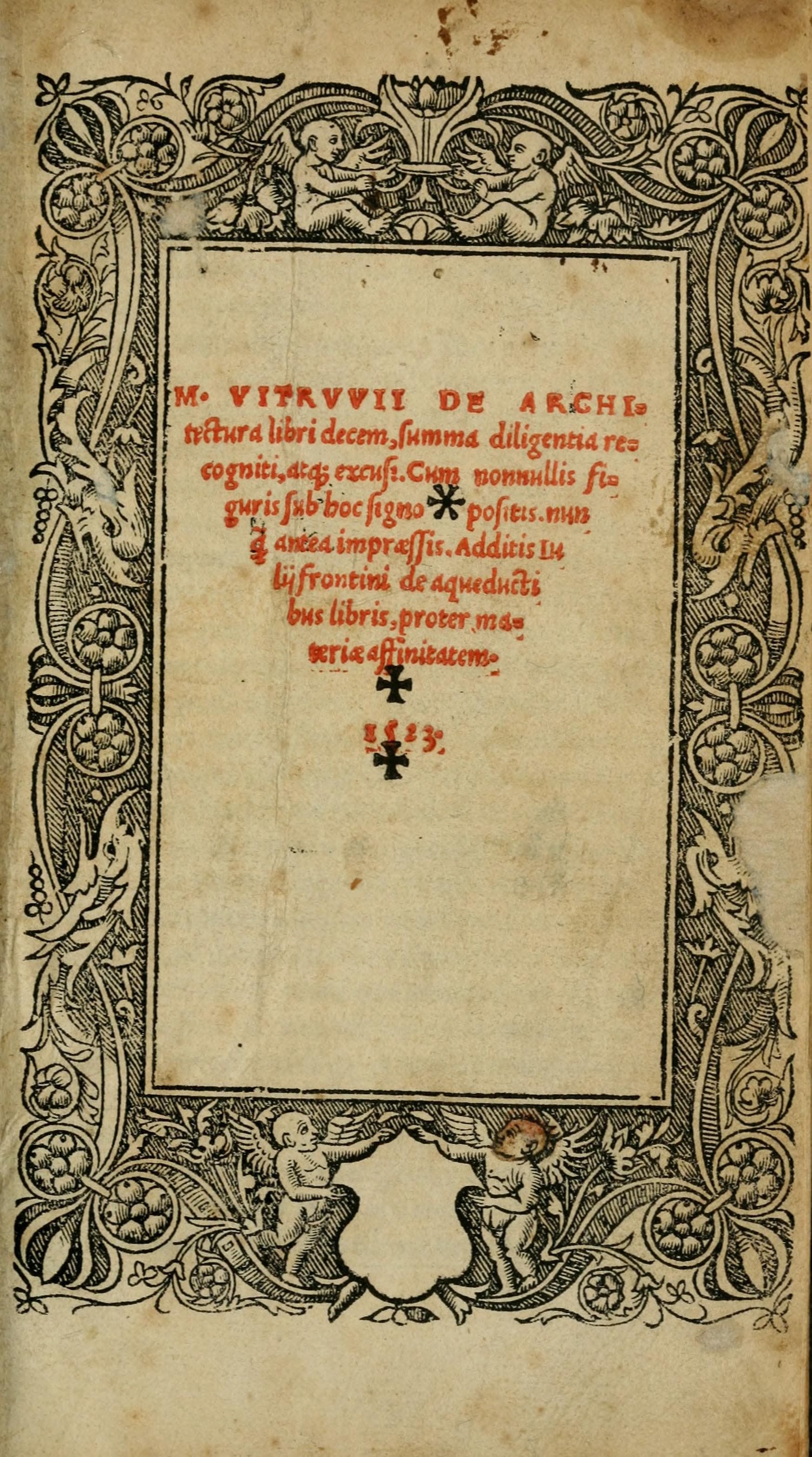 Vitruvius De Architectura & Frontinus De Aqueductibus (1523)