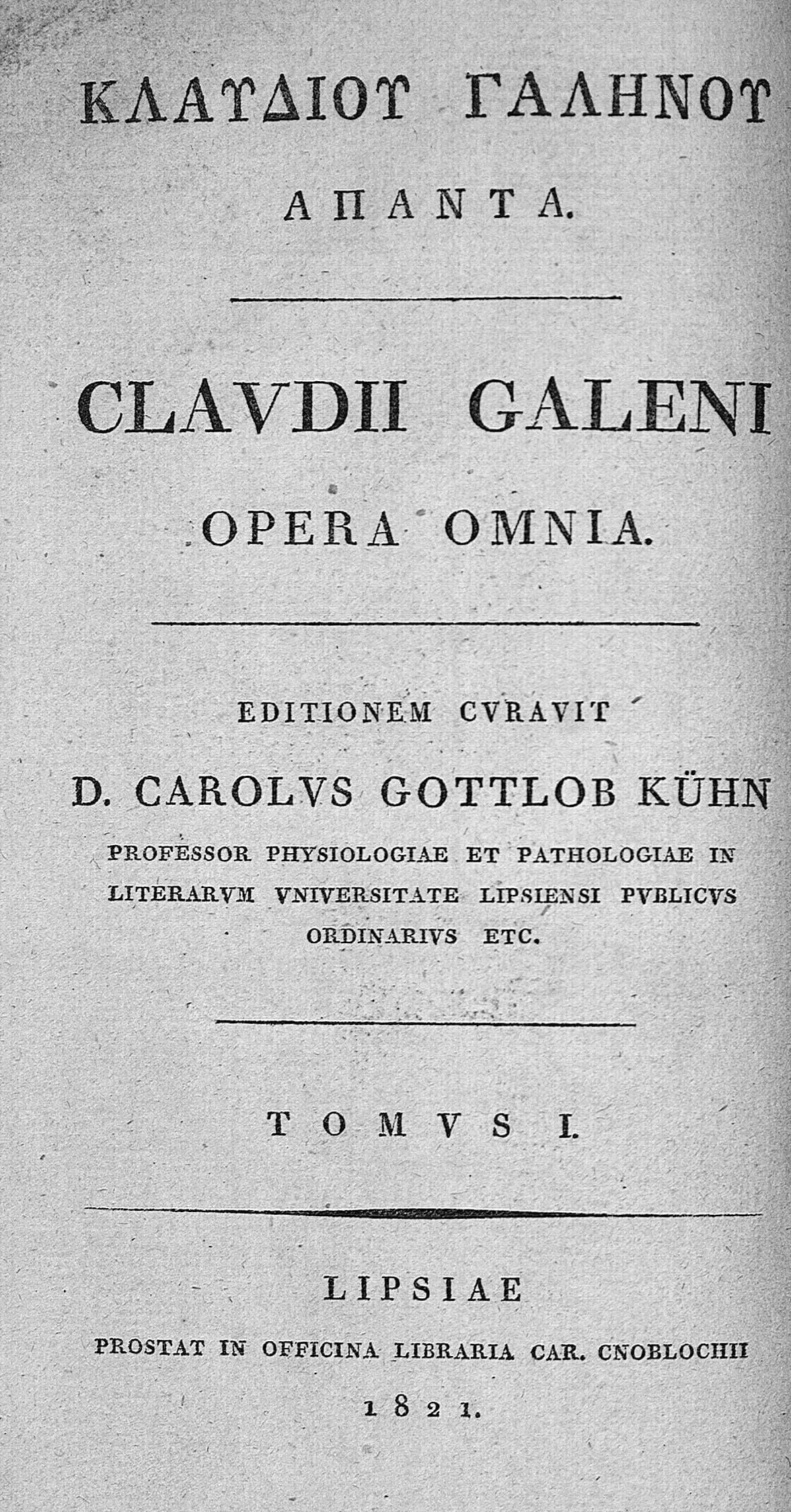 Galeni Opera Omnia, Vol. 1 (BIU Santé)
