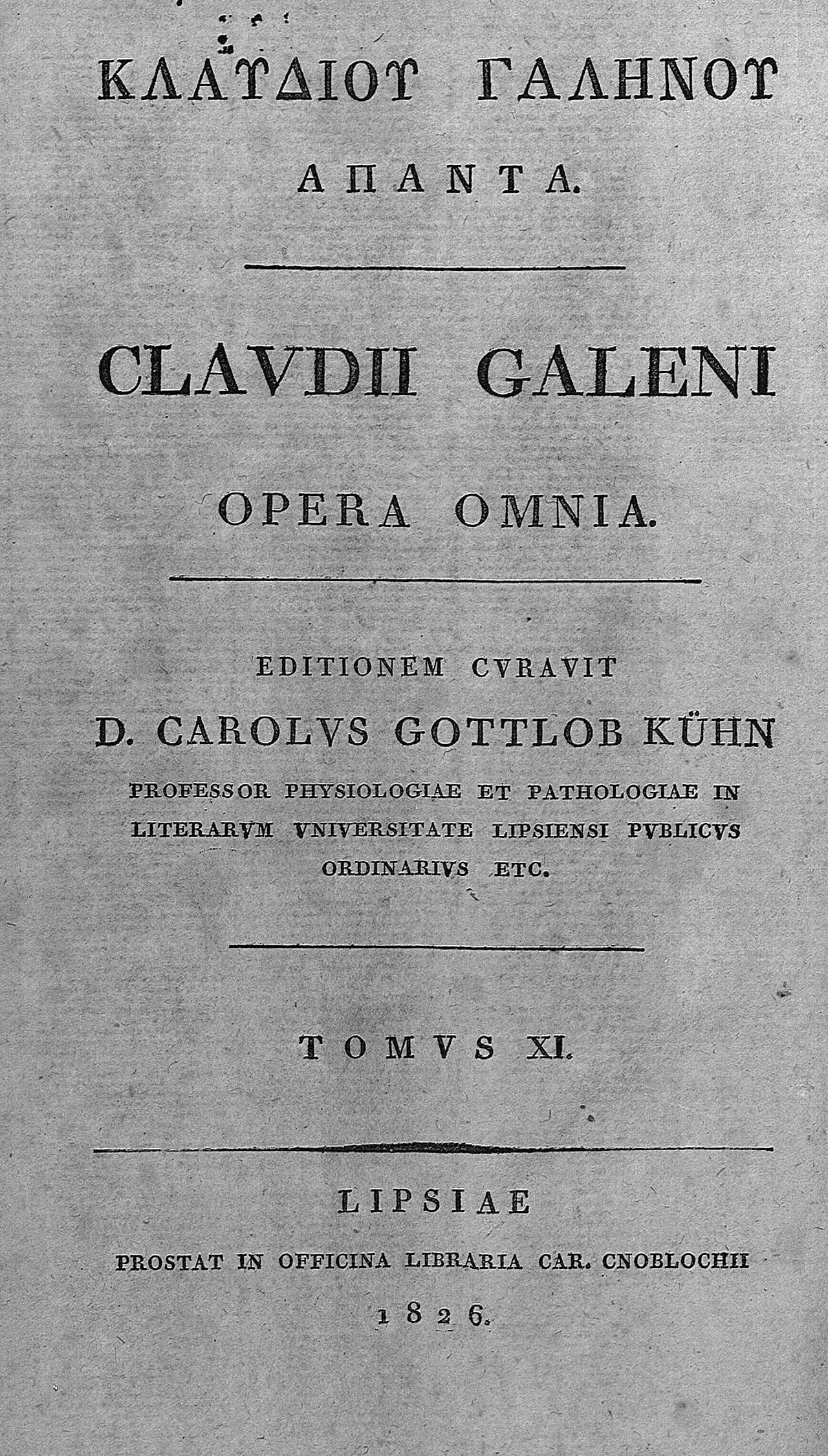 Galeni Opera Omnia, Vol. 11 (BIU Santé)