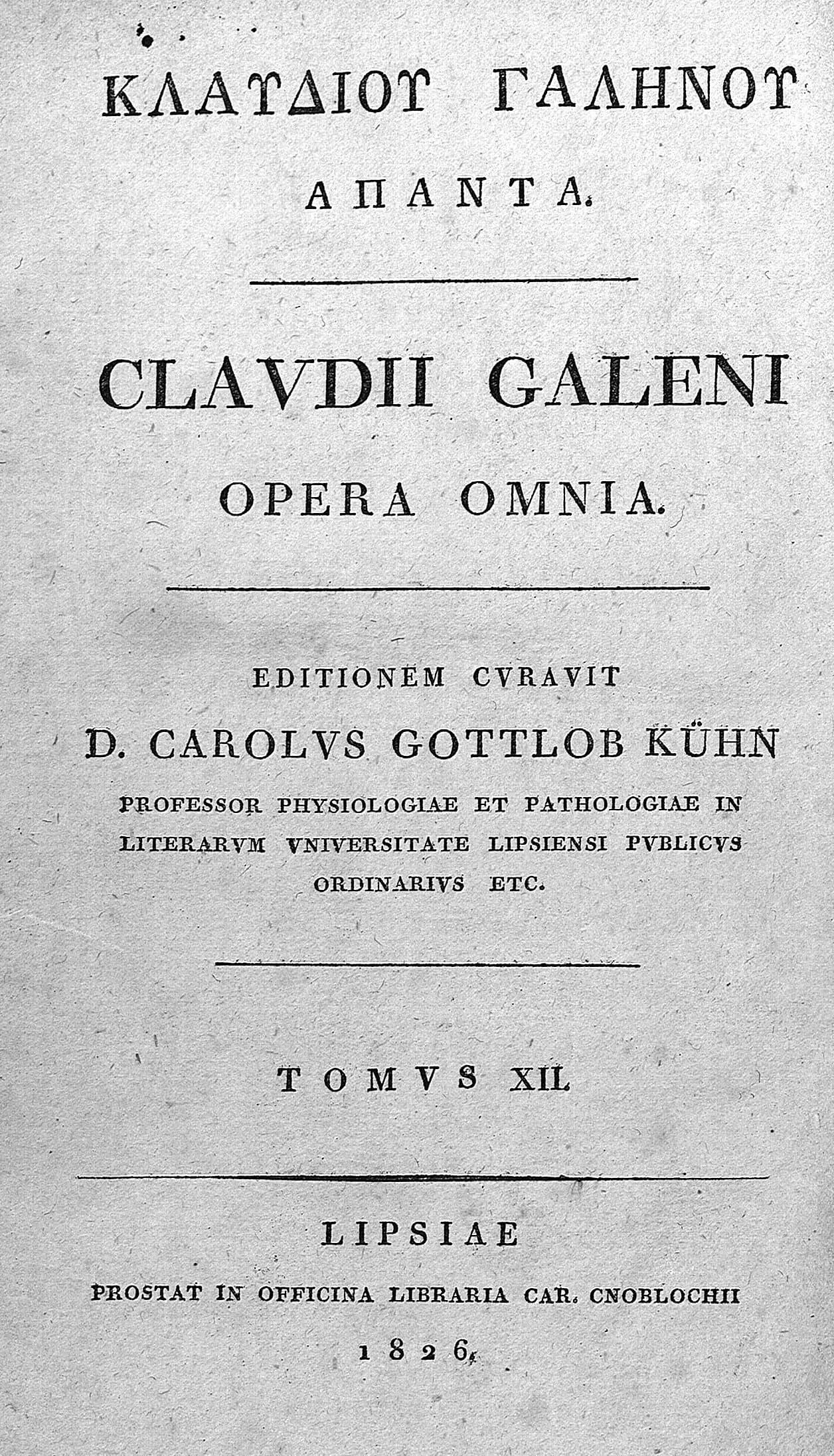 Galeni Opera Omnia, Vol. 12 (BIU Santé)