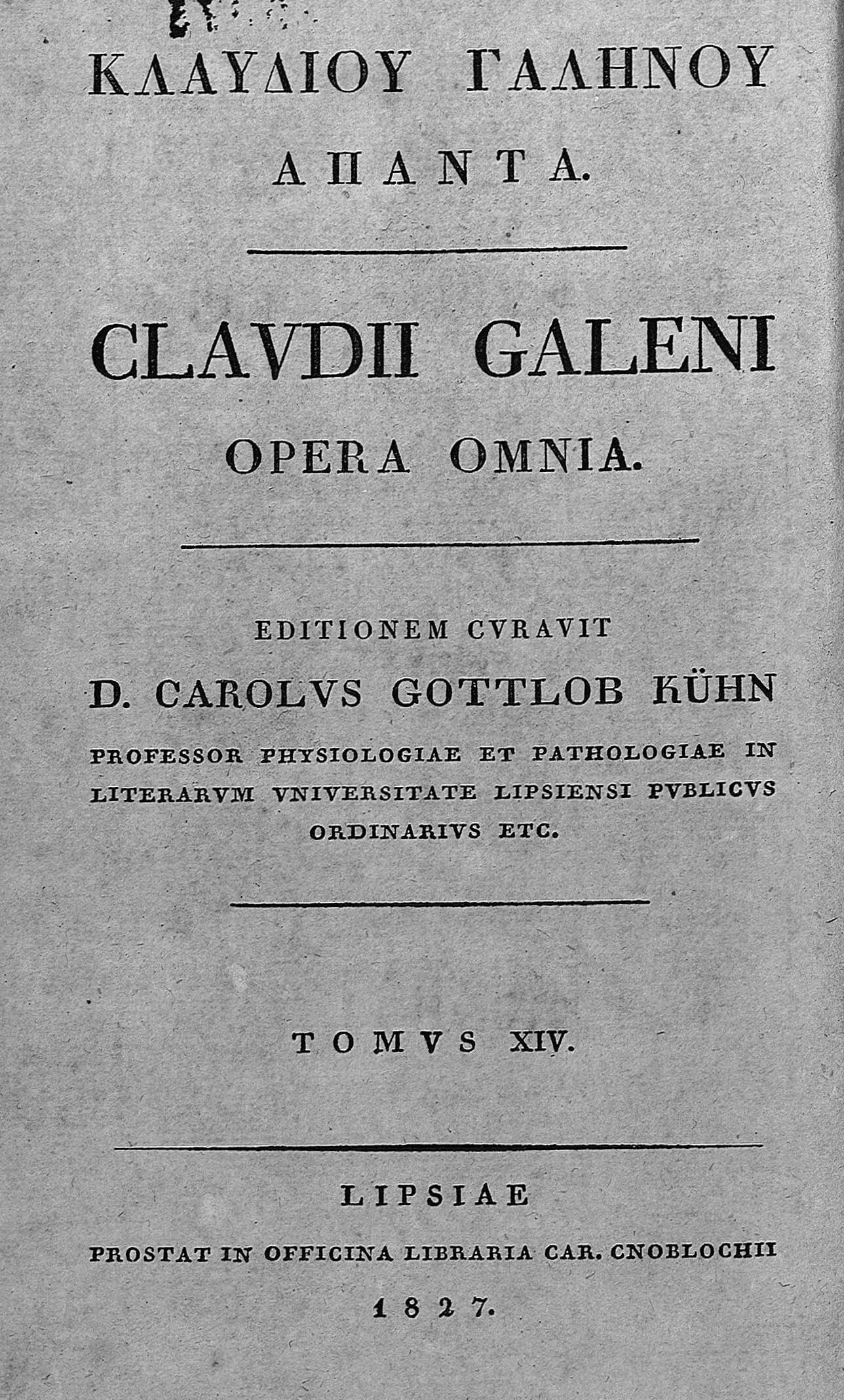 Galeni Opera Omnia, Vol. 14 (BIU Santé)