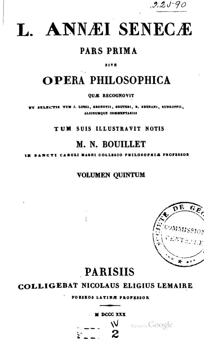 L. Annaei Senecae Opera Philosophica, Vol. 1
