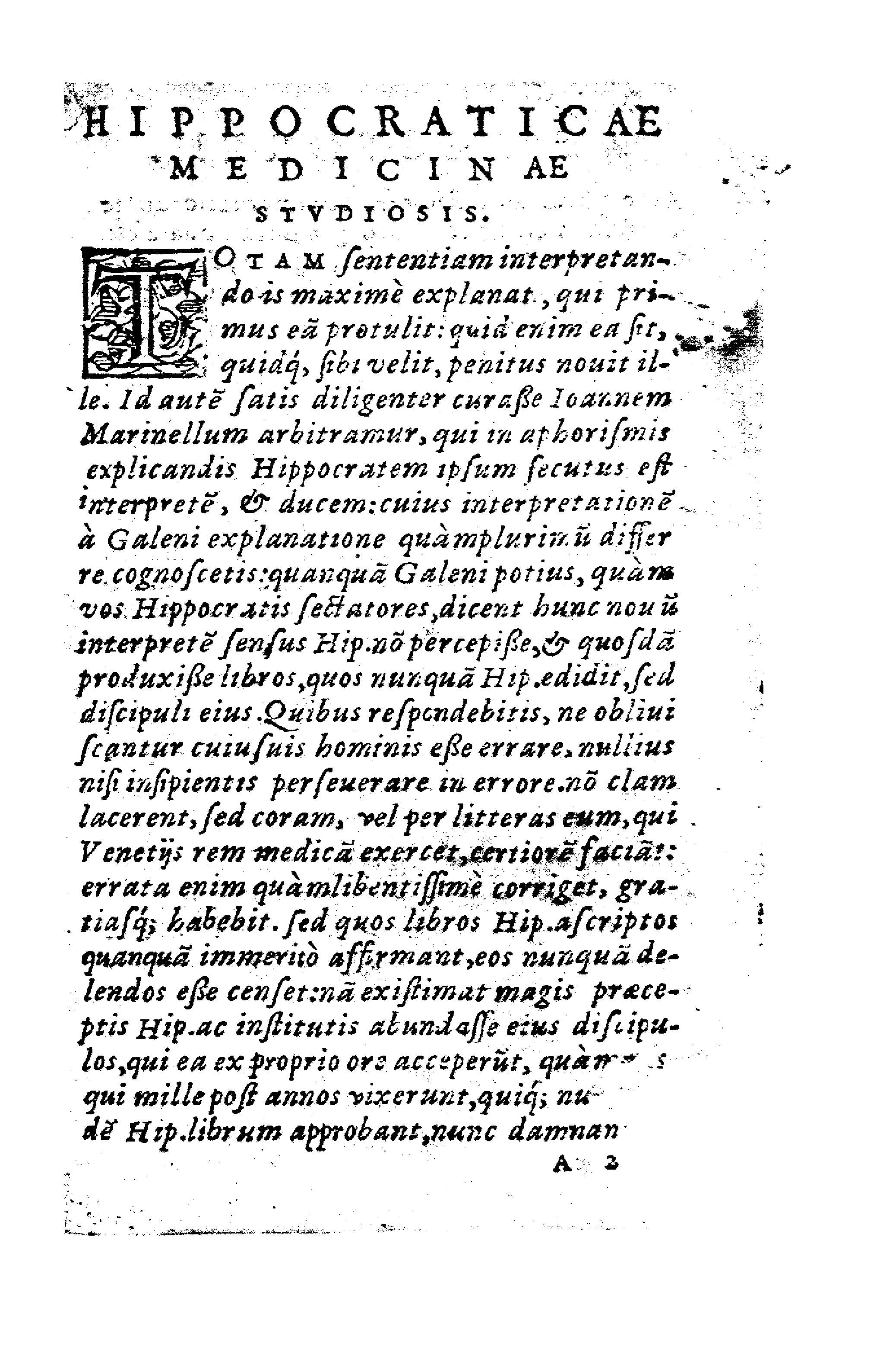 Hippocratis Aphorismi