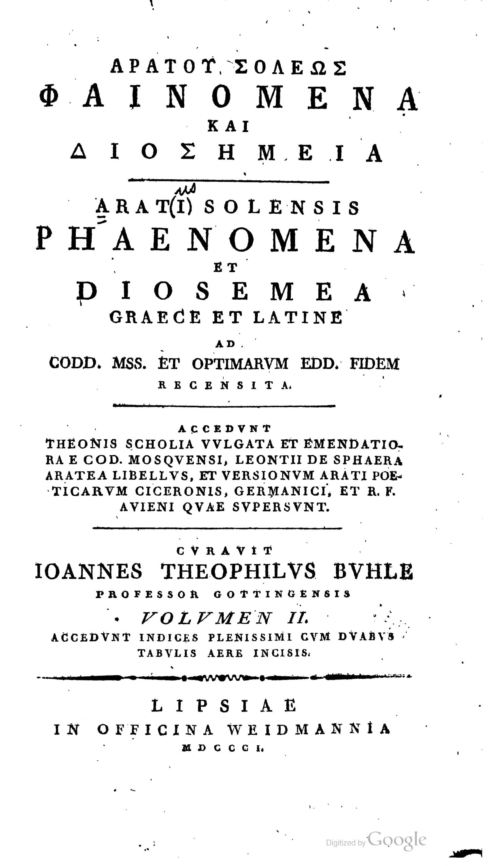 Arati Solensis Phaenomena et Diosemea (1793)