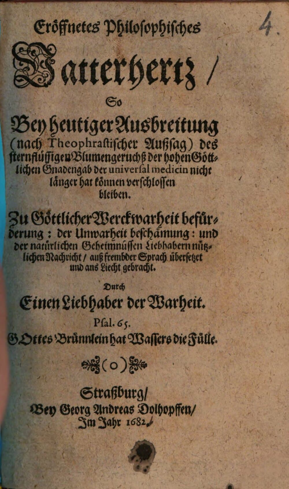 Eröffnetes philosophische Vaterhertz