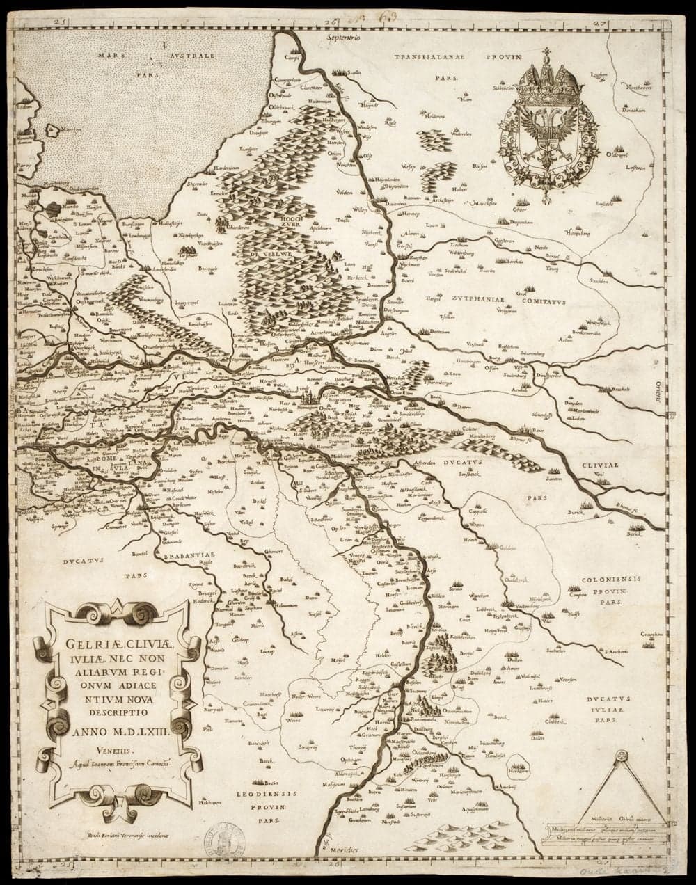 Gelriae, Cliviae, Iuliae, nec non aliarum regionum adiacentium nova descriptio /, [Jacob van Deventer] ; Pauli Forlani Veronensis incidente.