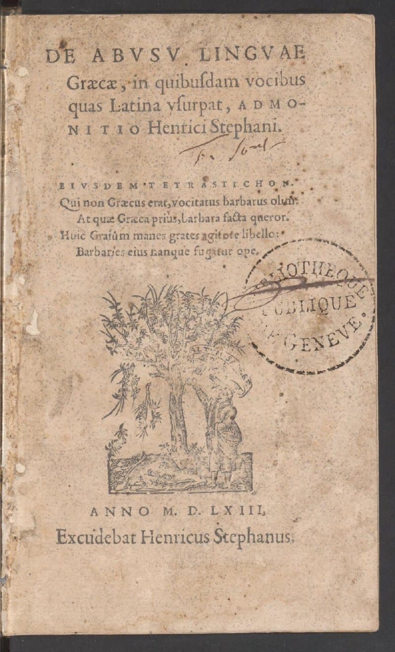 De Abusu linguae Graecae : in quibusdam vocibus quas Latina usurpat