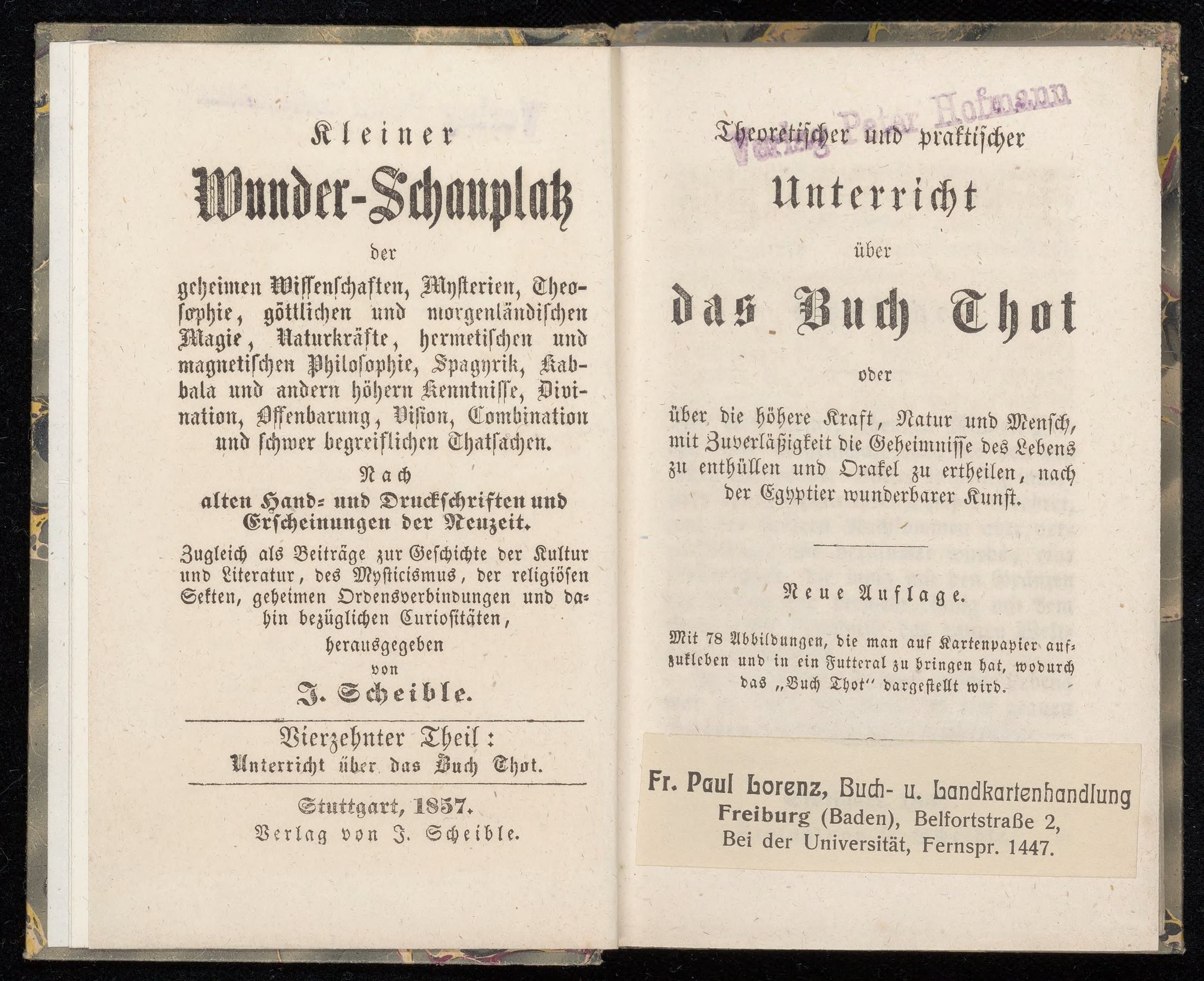 Theoretischer und praktischer Unterricht ueber das Buch Thot