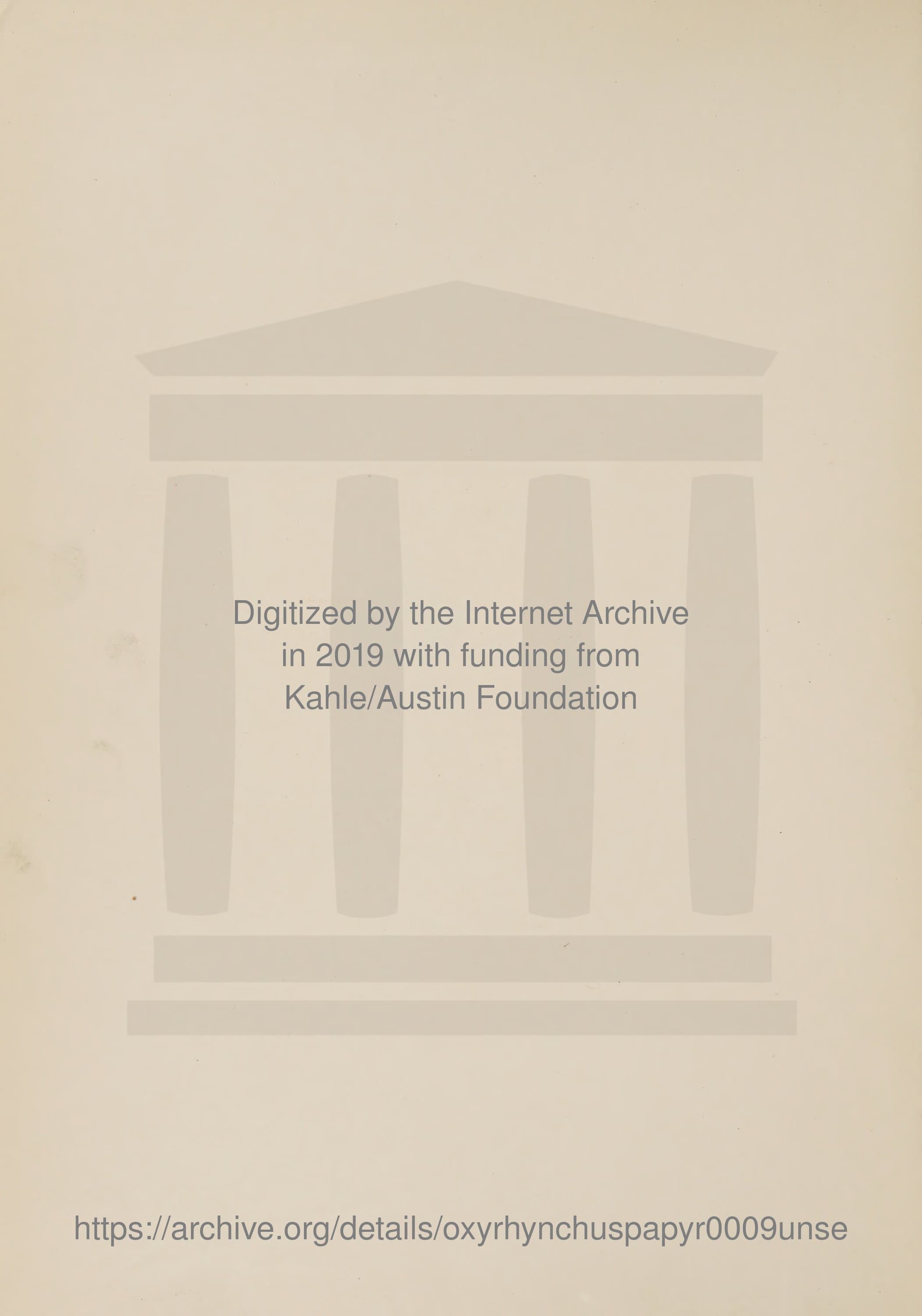 The Oxyrhynchus Papyri, Part 9