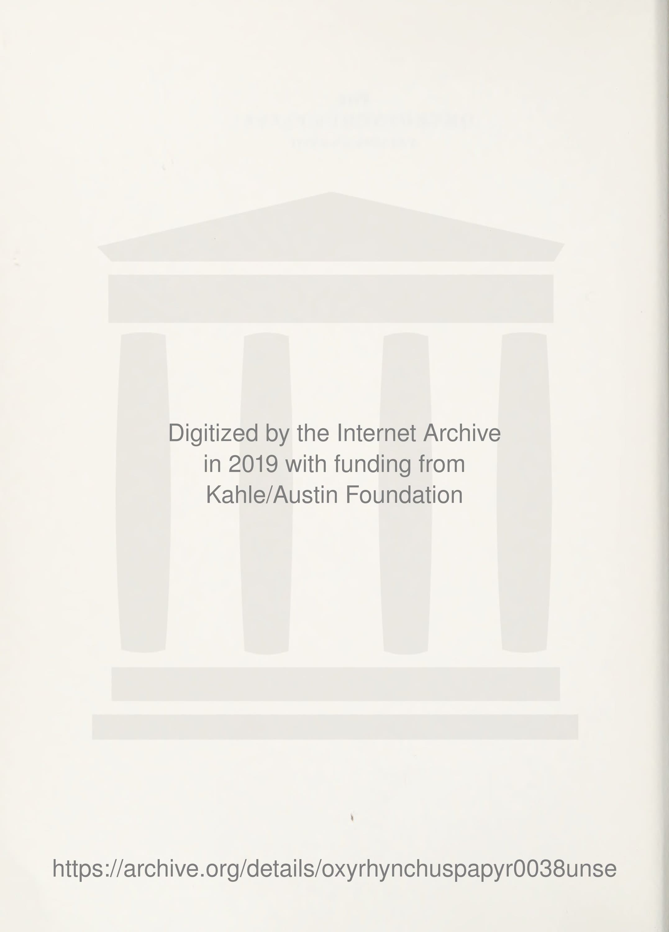 The Oxyrhynchus Papyri, Part 38