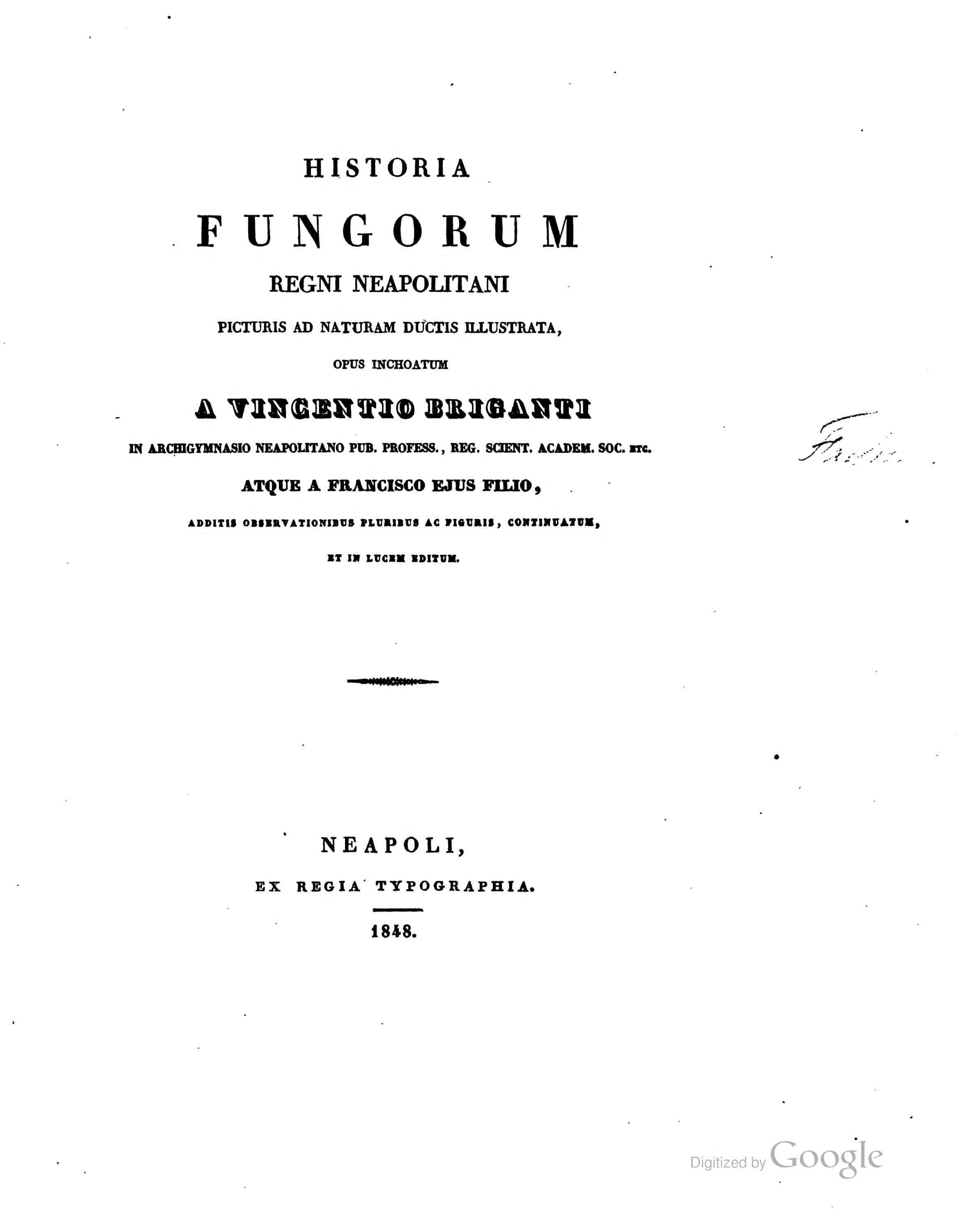 Historia Fungorum Regni Neapolitani