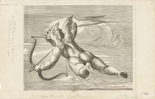 Amor schietend met pijl en boog