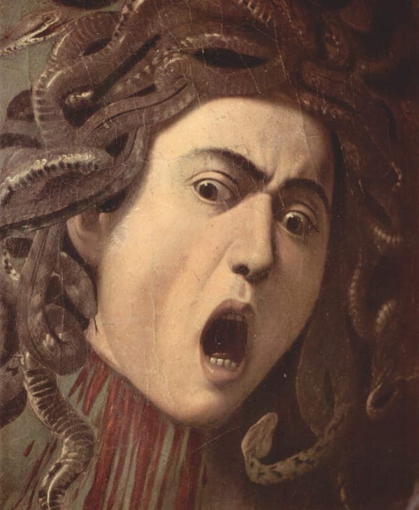 Das Haupt der Medusa, Tondo, Detail