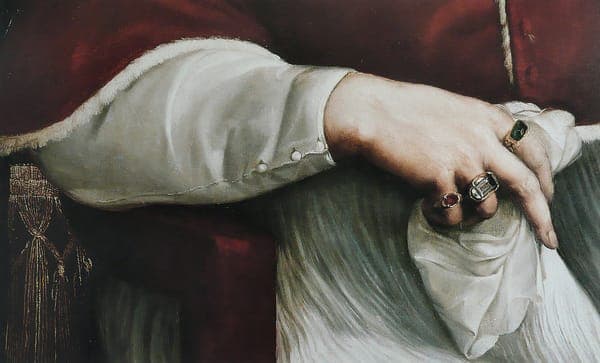 Detail of the Portrait of Pope Julius II (Raphael)