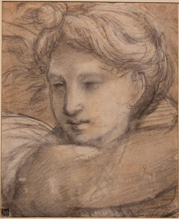 Head study for an angel by Raffael, ca.1519-1520