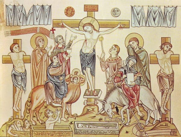 Hortus Deliciarum, Die Kreuzigung Jesu Christi