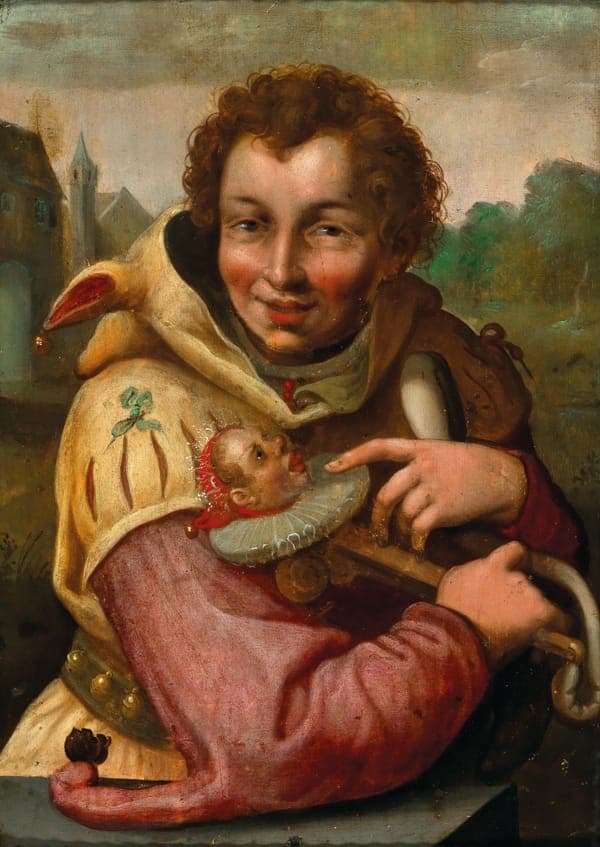 Jester with marotte after Goltzius