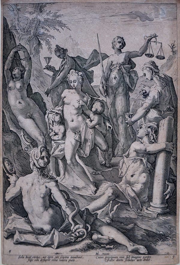 Las siete virtudes cardinales, Hendrick Goltzius