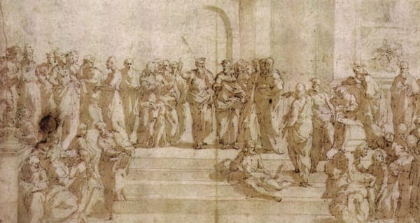 Parmigianino, copia della scuola di atene, windsor