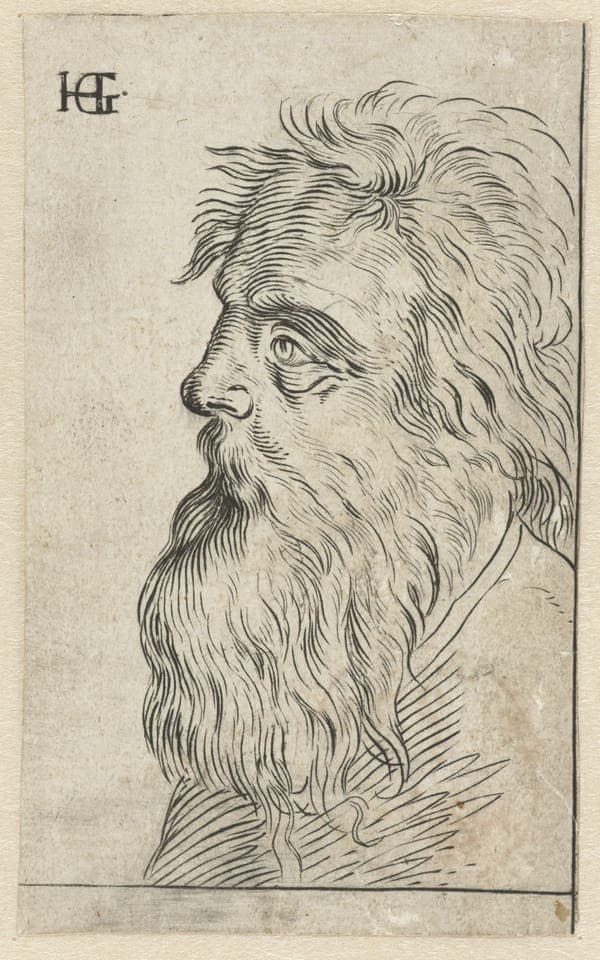 Profiel van een bebaarde man