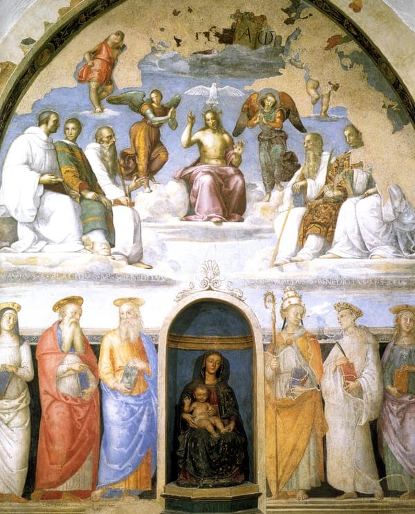 Raffaello, affresco della cappella san severo