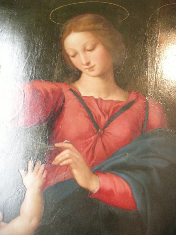 Raffaello, madonna del velo (madonna di loreto) 02
