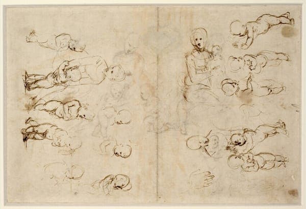 Raffaello - Studien zur Madonna im Grünen, 207v