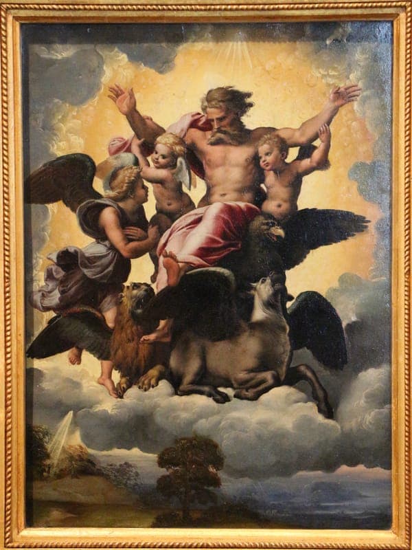 Raffaello, visione di ezechiele, 1518 ca., 01