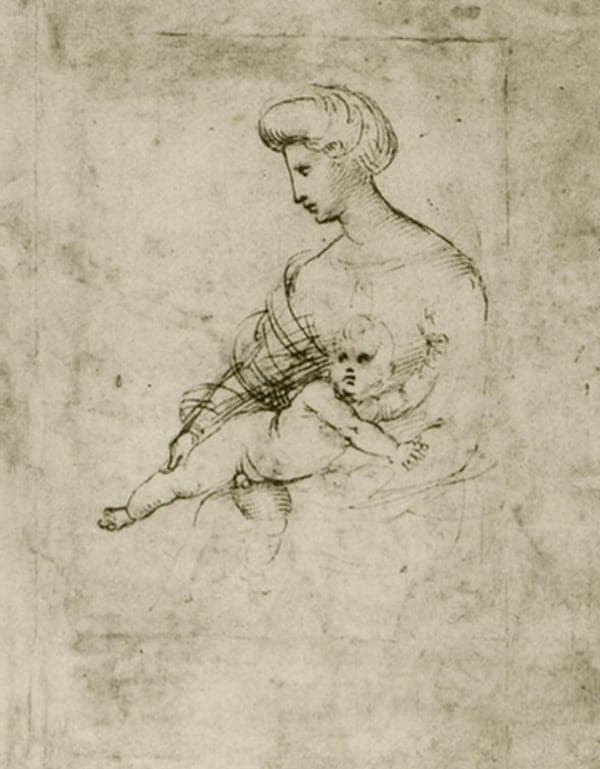 Raphael after Michelangelo Taddei Tondo (Louvre)