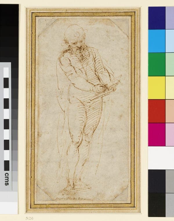 Recto A Man writing in a Book