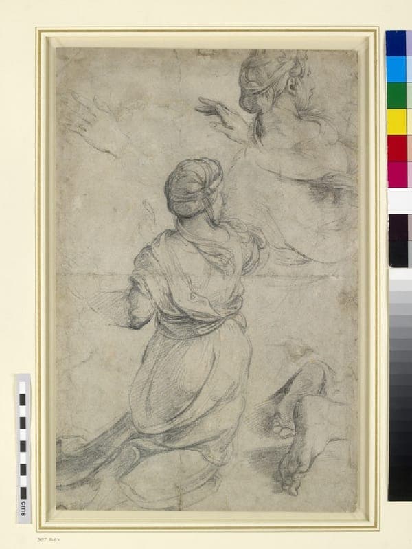 Studies for two kneeling Women a, c. 1512
