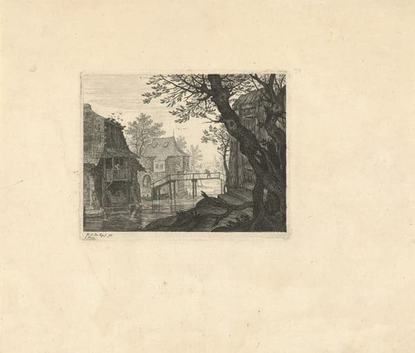 Brug over een dorpskanaal