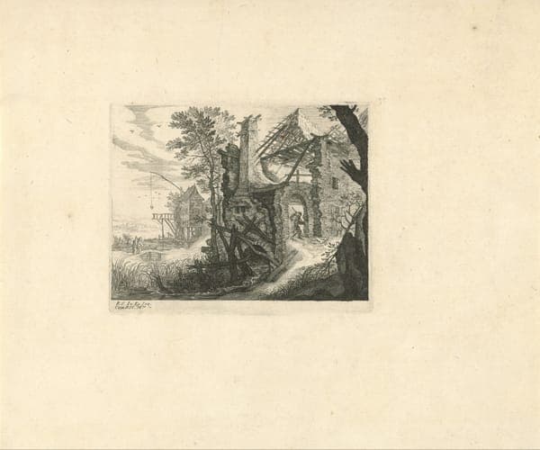 Ruïne in een landschap