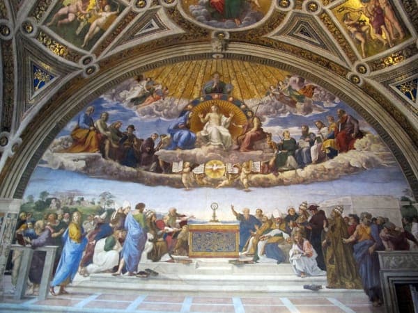 Stanza della segnatura, dispota del sacramento 01