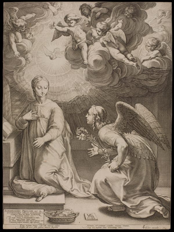 The Annunciation to the Virgin.