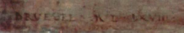 The Beggars, Pieter Bruegel d. Ä. signature