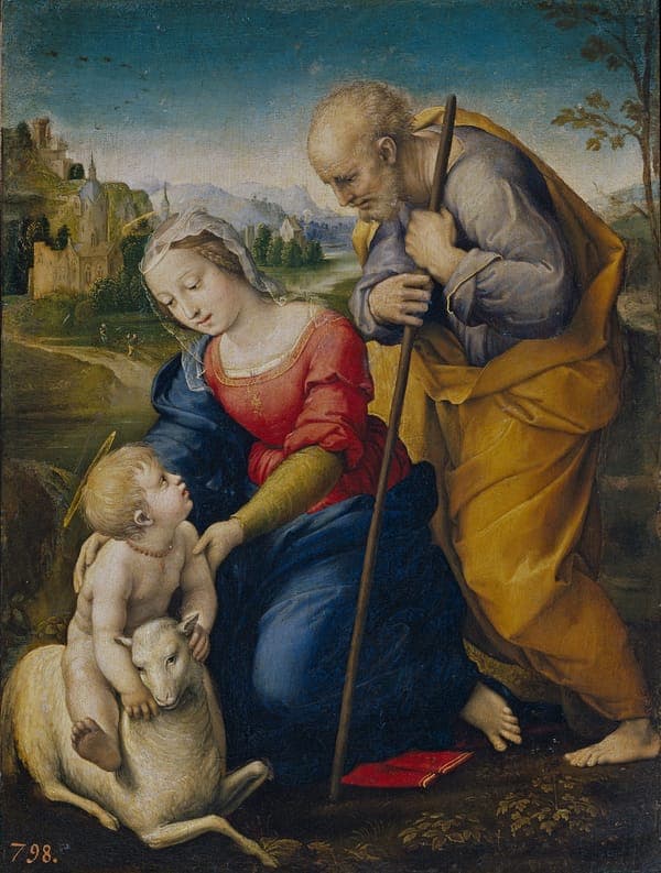 The Holy Family with a Lamb