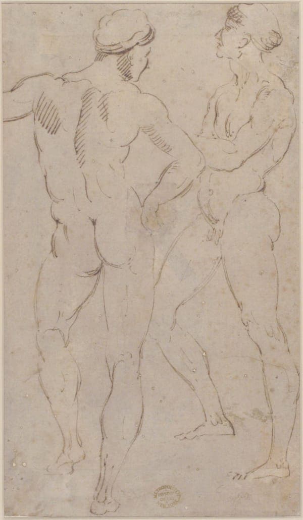 Two nude figures
