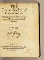 The Advancement of Learning (1605 first edition)