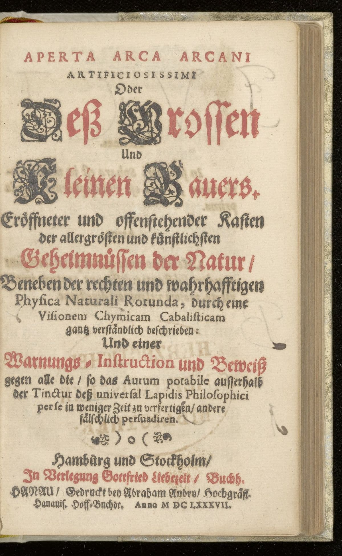 Aperta arca arcani artificiosissimi. Oder dess grossen und kleinen Bauers