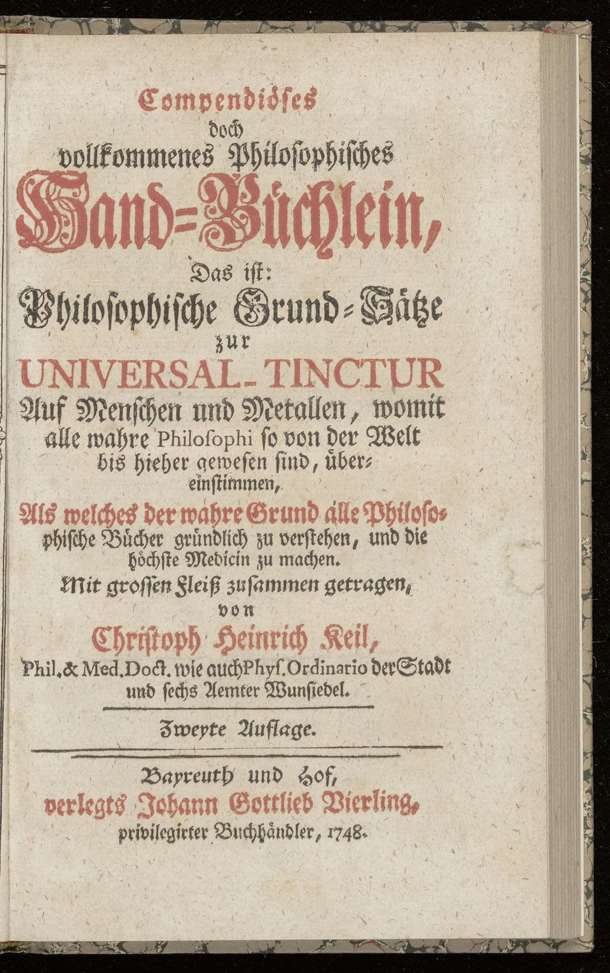 Compendiöses doch volkommenes philosophisches Hand-Büchlein